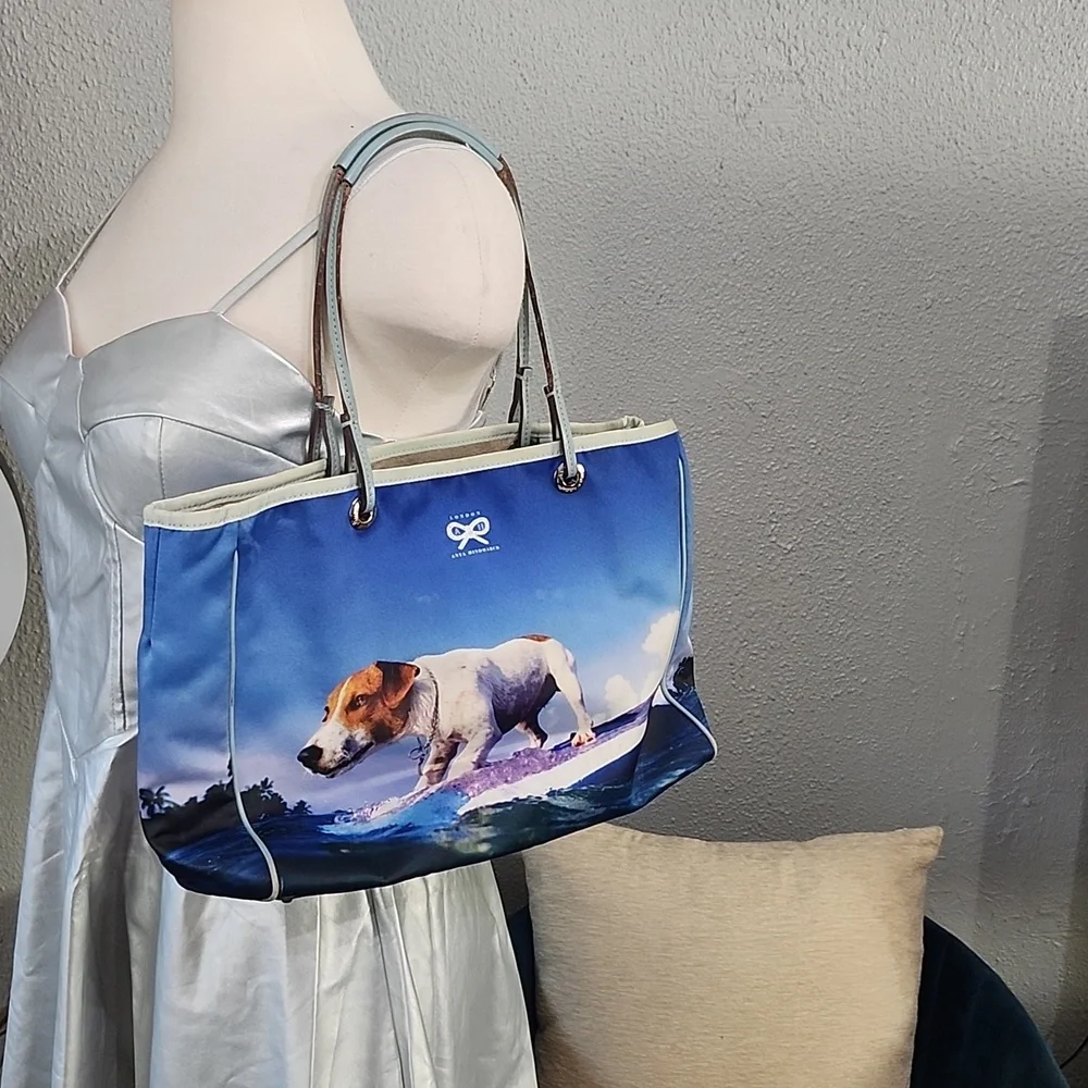 Anya Hindmarch Be A Bag Tote Dog Surfing Rare - Picture 15 of 15